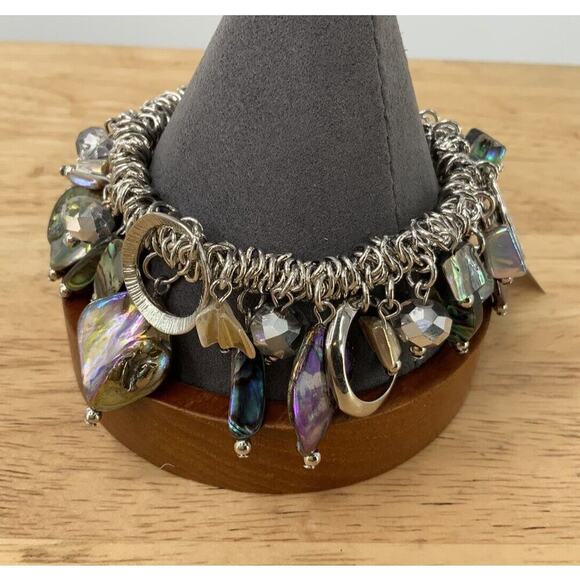 Erica Lyons Charm Bangle Bracelet Multicolor Crystals/Stones Fashion Jewelry - Picture 5 of 11